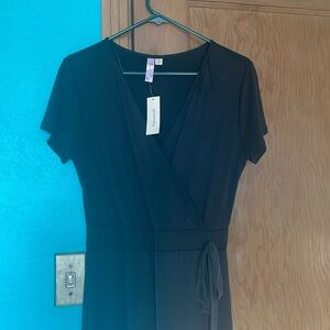 NWT Black Faux wrap dress by Alya in Size Medium
